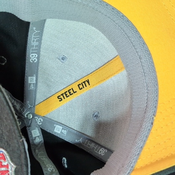 New Era,NFL, Pittsburgh Steelers Men's Gray, Yellow Fitted Hat,L/XL. - Picture 7 of 10